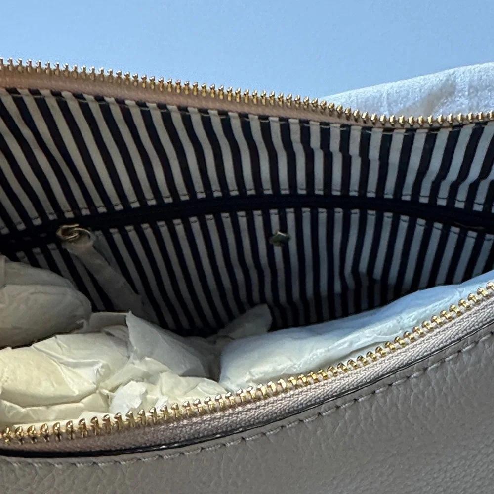 Kate Spade Jackson Street Mylie Hobo Crossbody Bag Cream Pebbled Leather - Picture 8 of 16